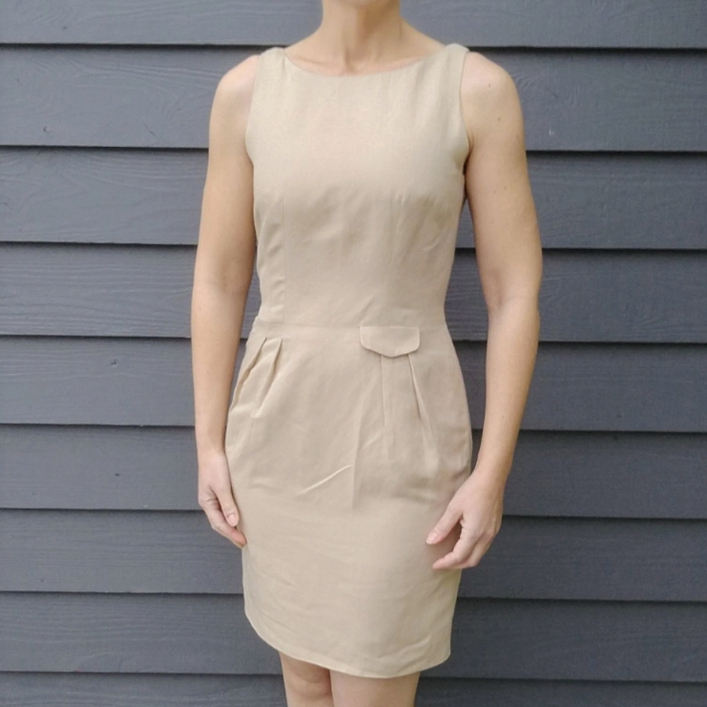 MATHILDE RONDINAUD PARIS linen sheath dress 1990's 90's S